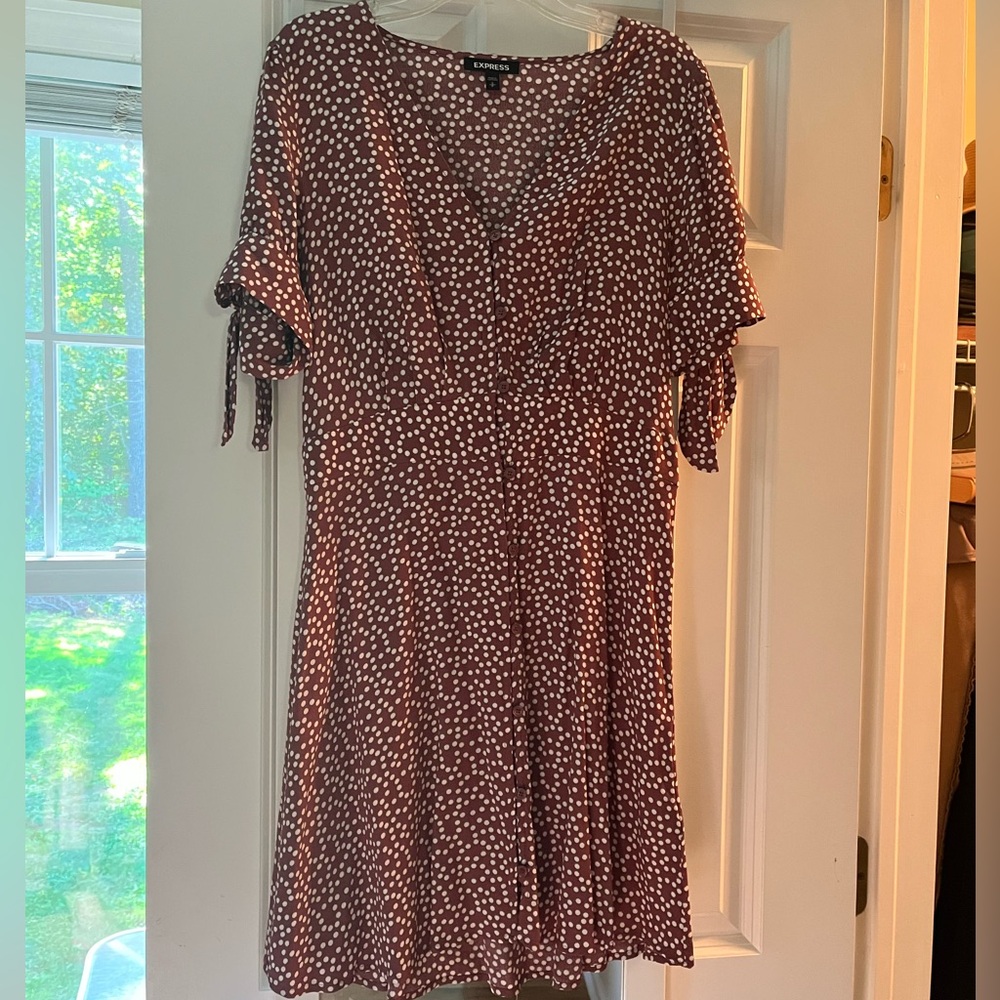 Express Maroon and White Mini Dress